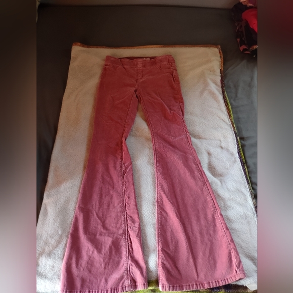 We The Free Color Pink Corduroy Flare Pants/Size 7 (Women's) - Picture 1 of 8
